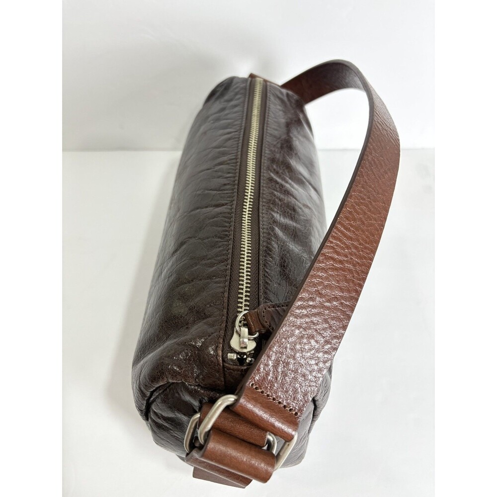 Sundance Belted Baguette Women's Leather Bag Dark Espresso Brown Purse - Picture 8 of 10